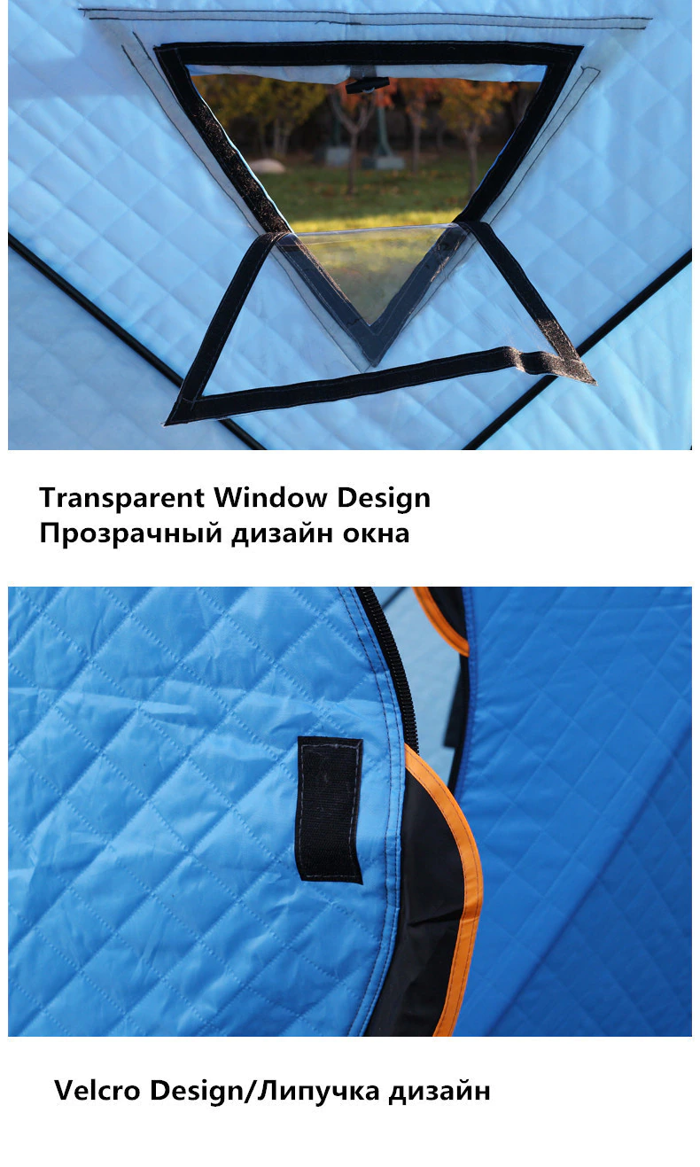 Cheap Goat Tents Outdoor Winter Fishing Tent Warm Cotton Ice Fishing Tent Thickened Camping Shelter House Sauna Tent 1.8*1.8*2.1m 2Door 3 4Person Tents 